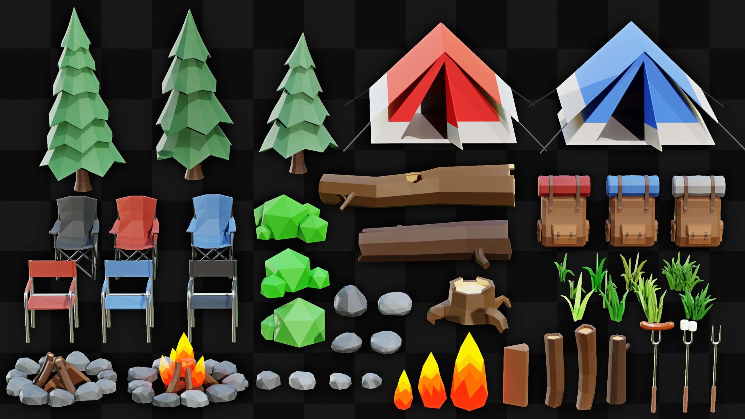 Low Poly Camping Assets 🏕️ ilanı için 1. medya