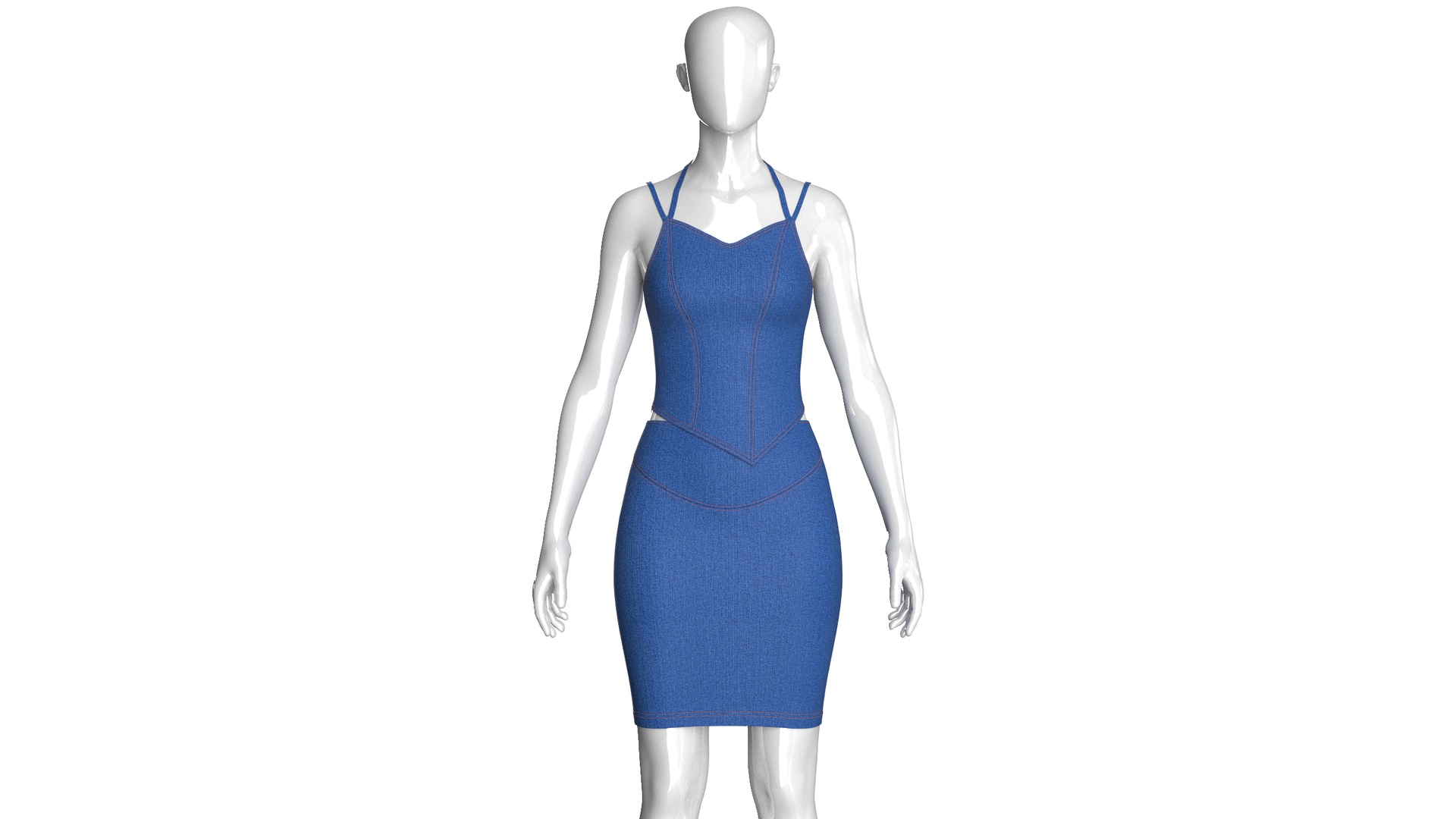 Media 1 for listing Girls Denim Top With Skirt - Outfit | High Poly
