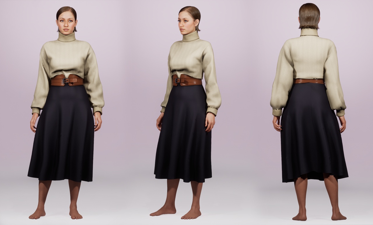 Media 1 for listing Sweater Skirt - MetaHuman Compatible - All Bodies - Blender & FBX Files