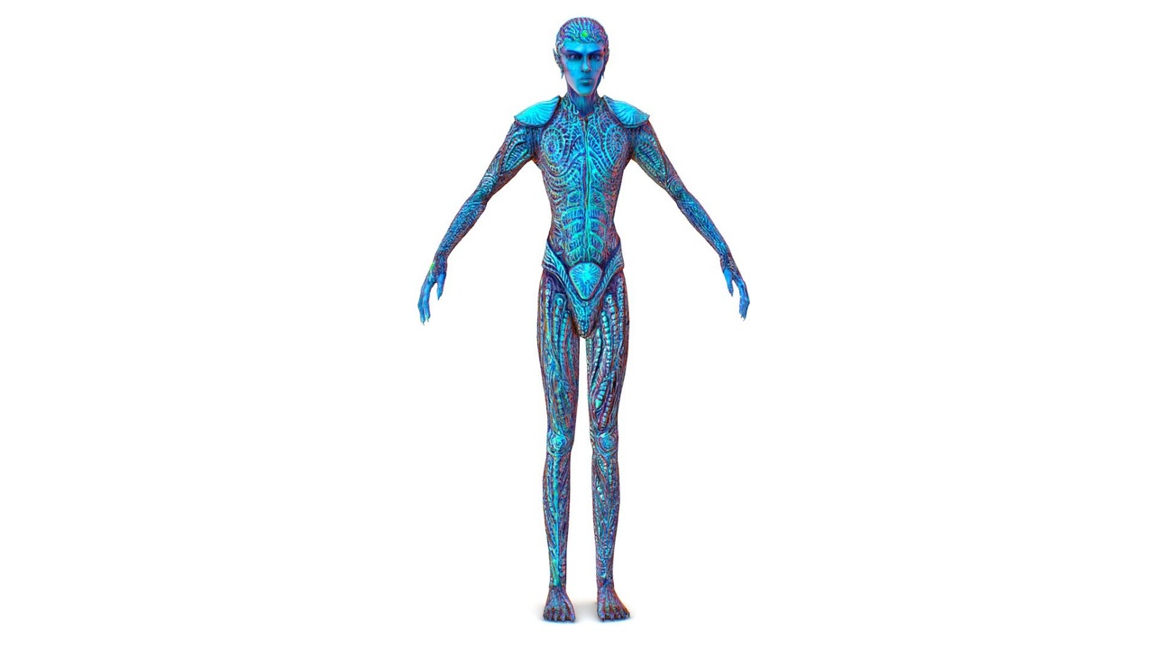Media 1 for listing Blue Alien Male Water Race Man UFO Lowpoly