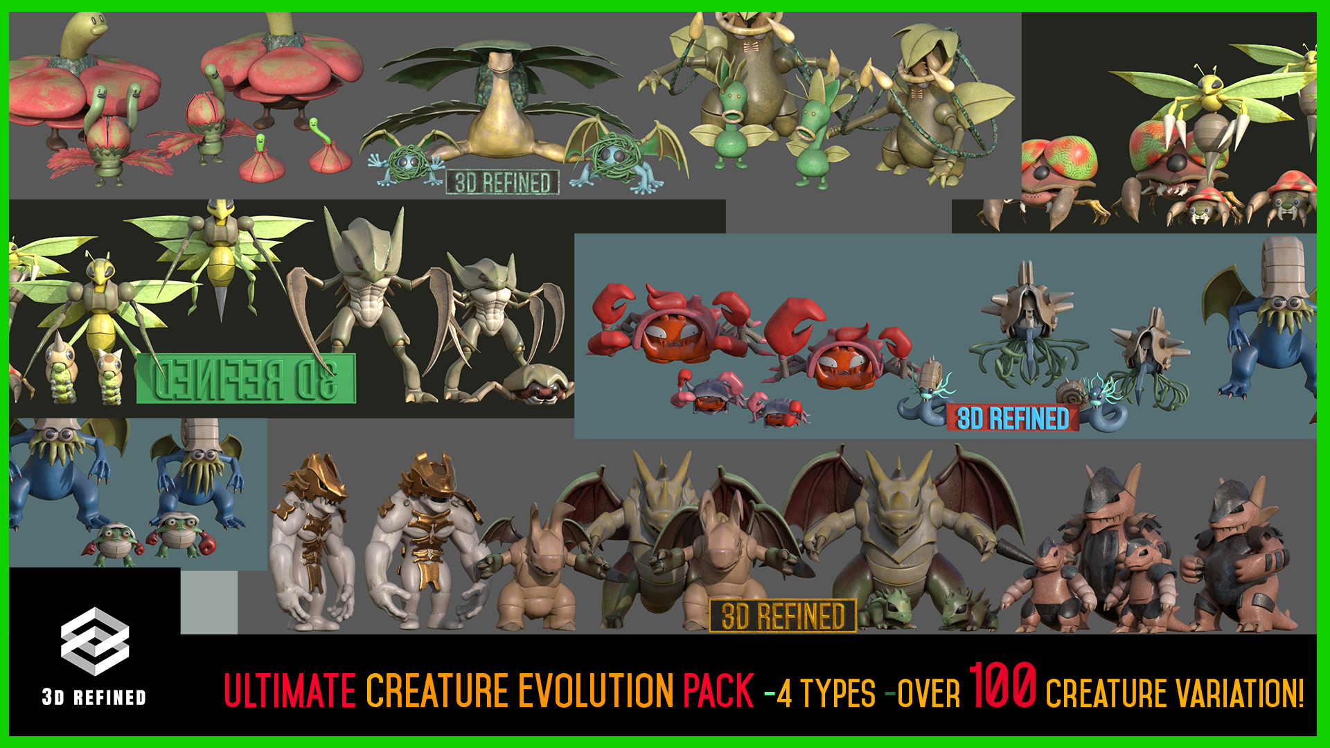 ULTIMATE CREATURE evolution PACK - Over 100 creature variation | Fab