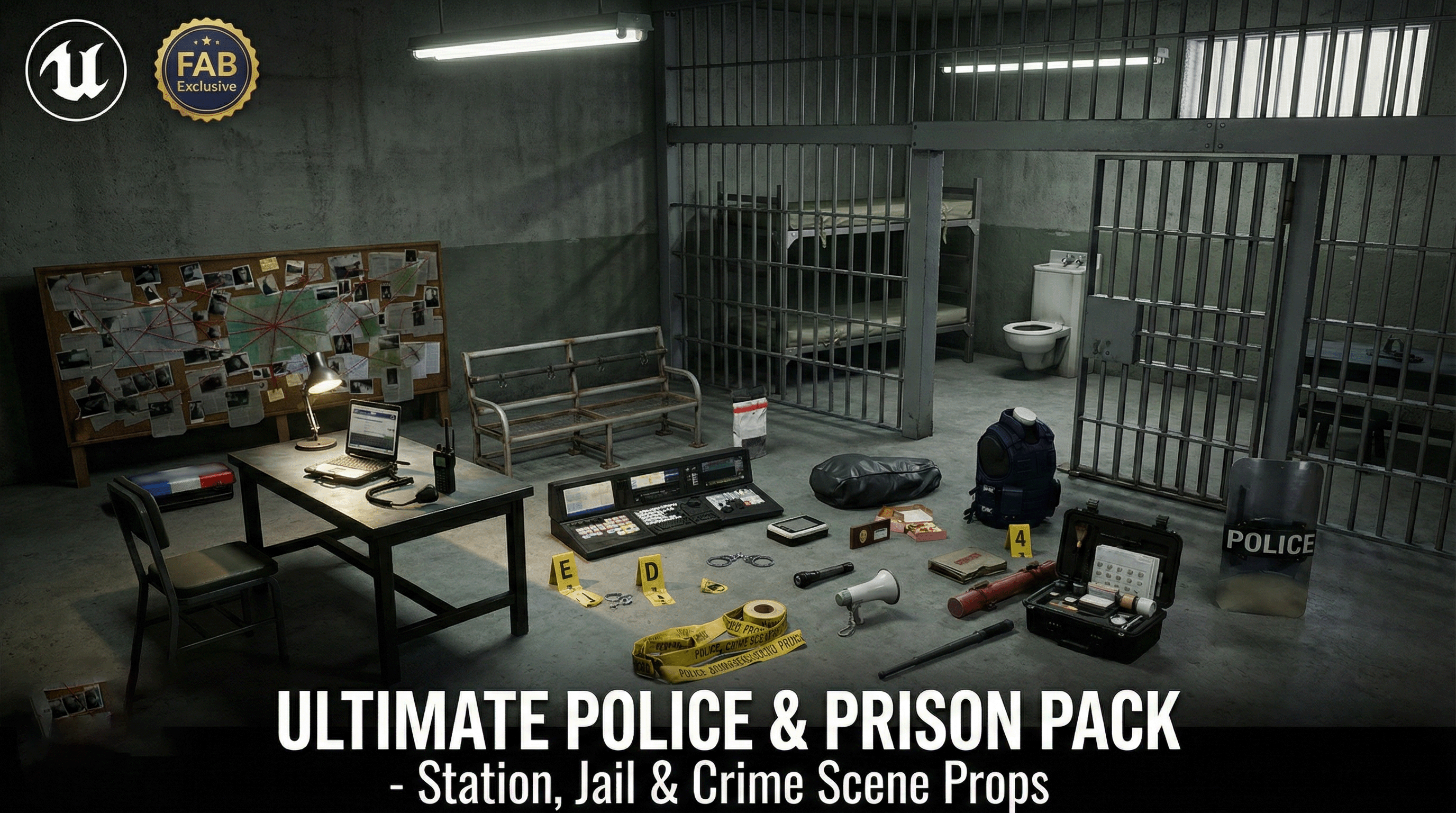 Ultimate Police & Prison Pack - Station, Jail & Crime Scene Props | Fab