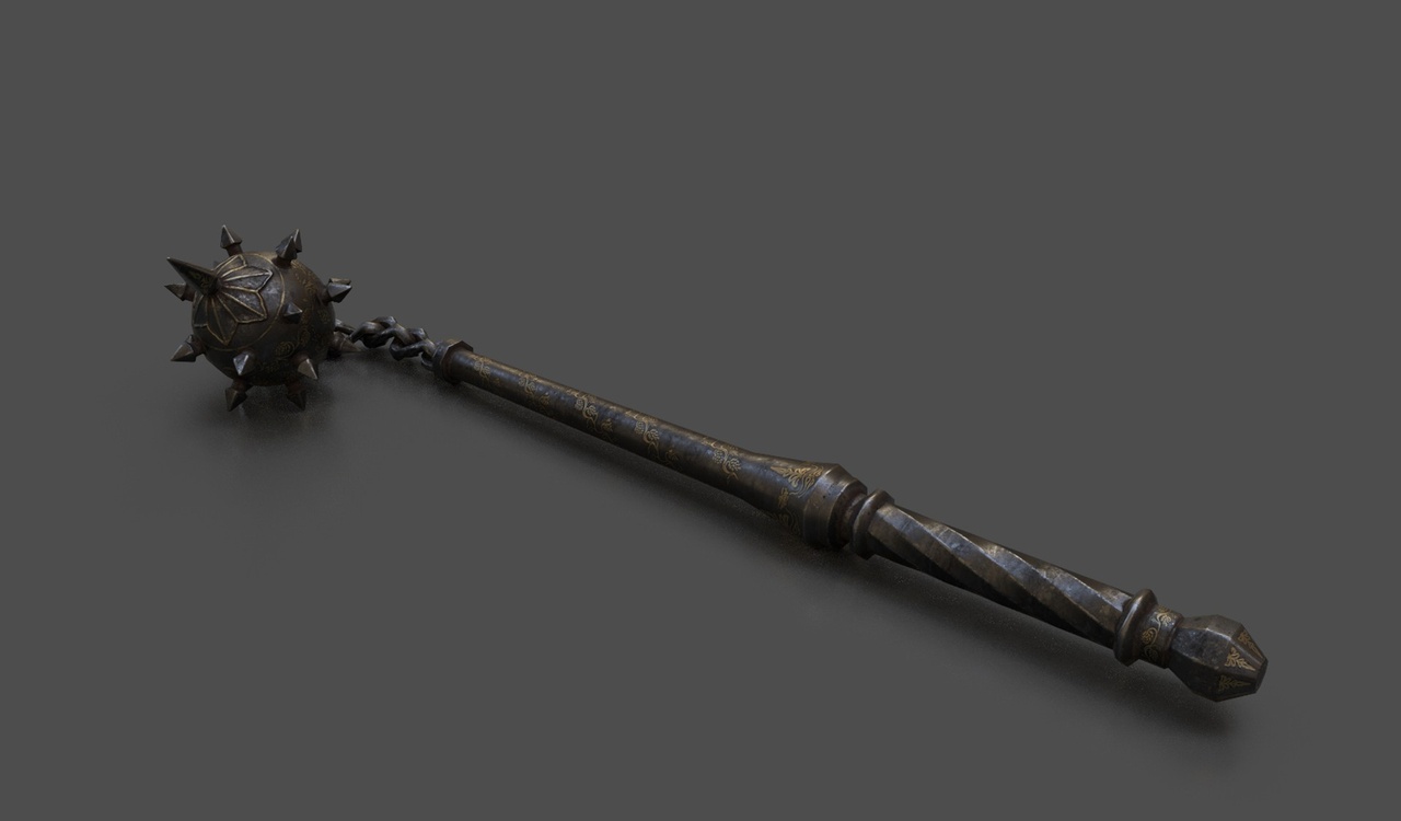 Media 1 for listing Ornamented Iron Flail