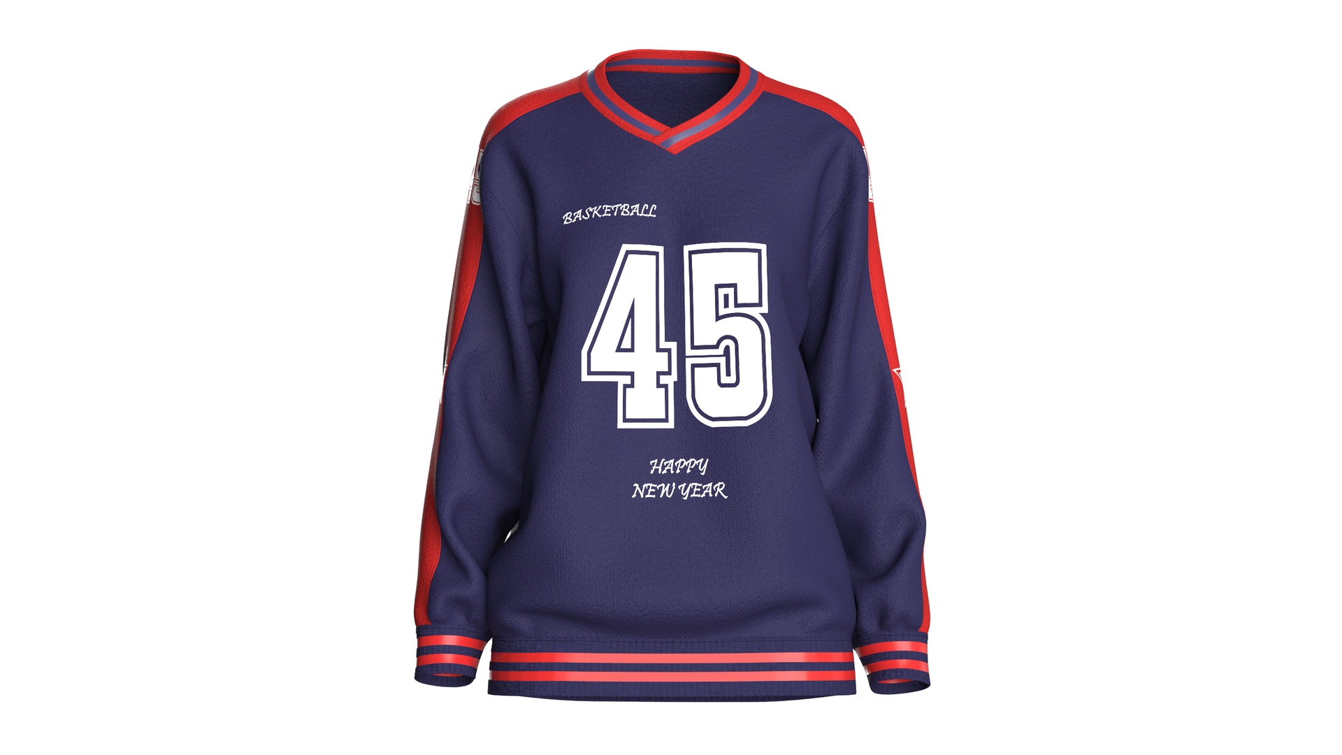 Media 1 for listing Girls Oversized Basketball Tshirt - Happy New Year | High Poly