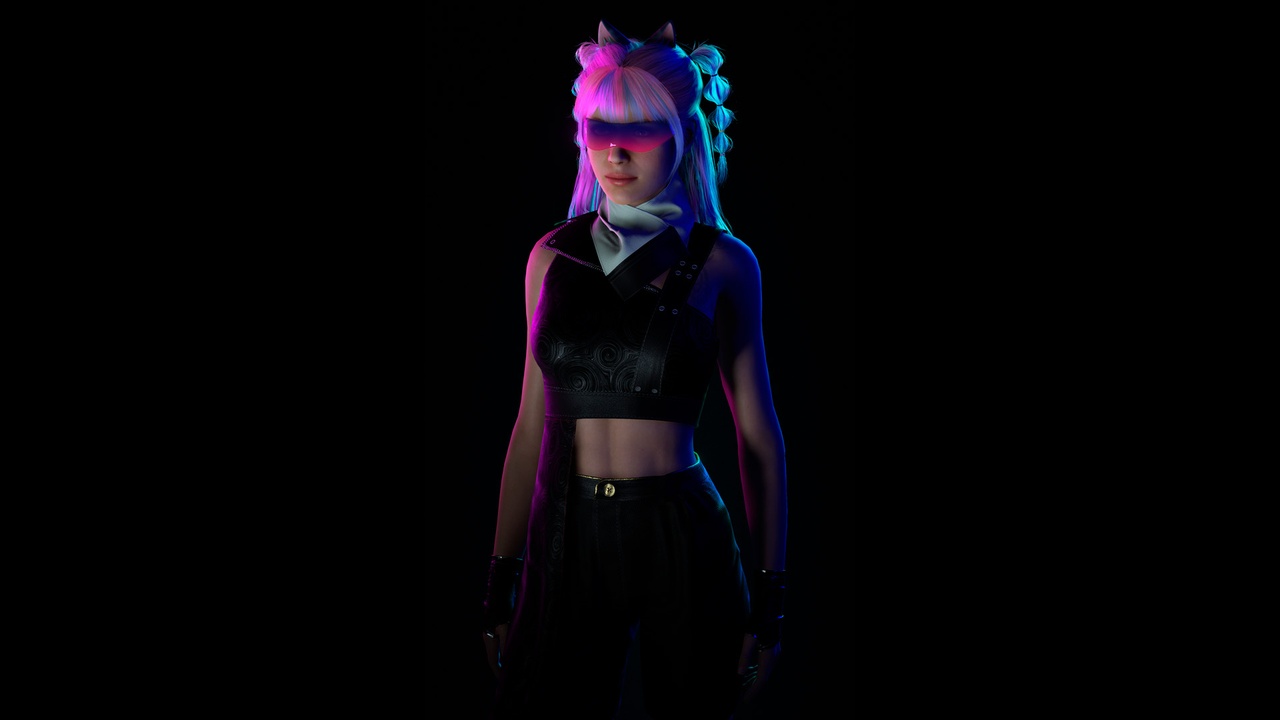 Media 1 for listing Cyberpunk Girl Sci-Fi Female Character
