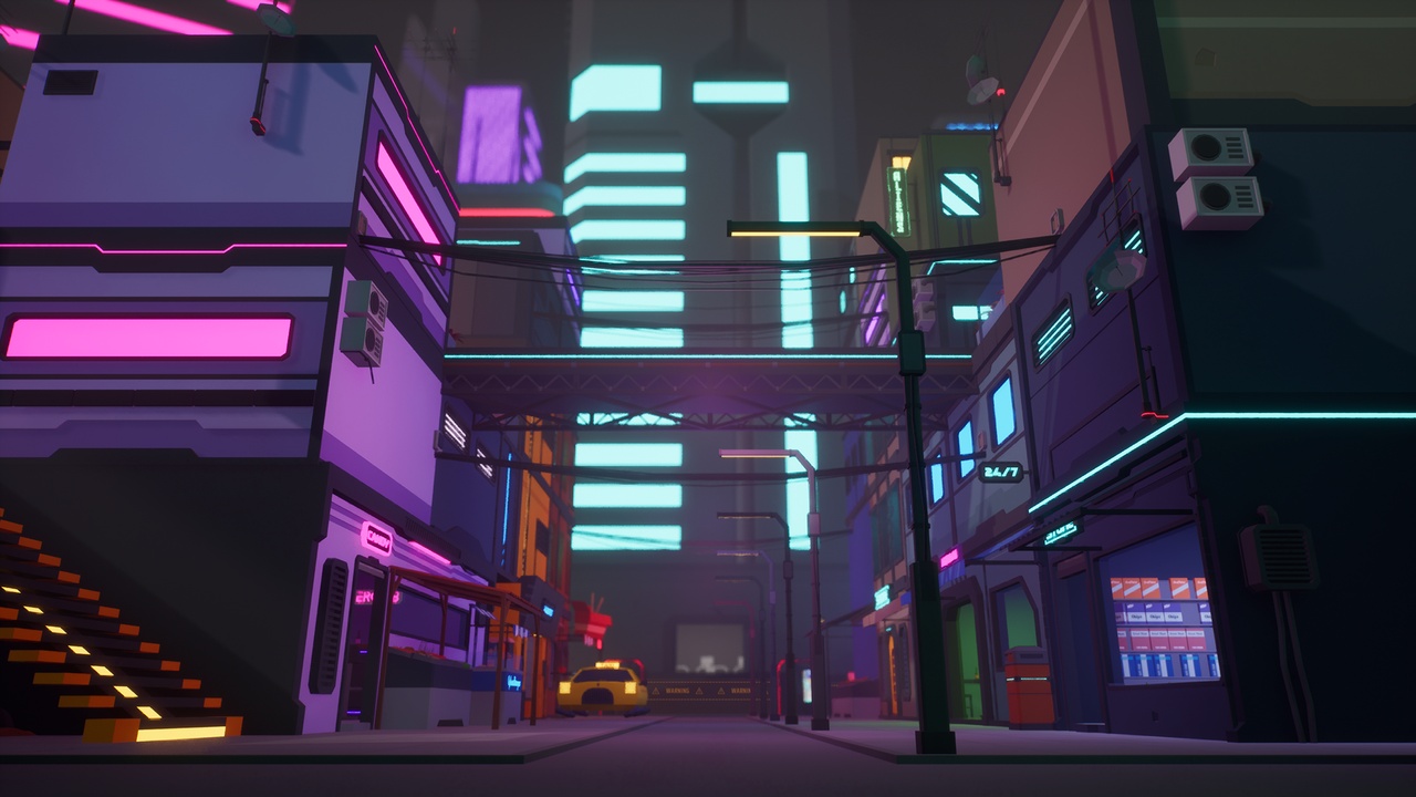 Media 1 for listing Low Poly Sci-Fi Cyberpunk City