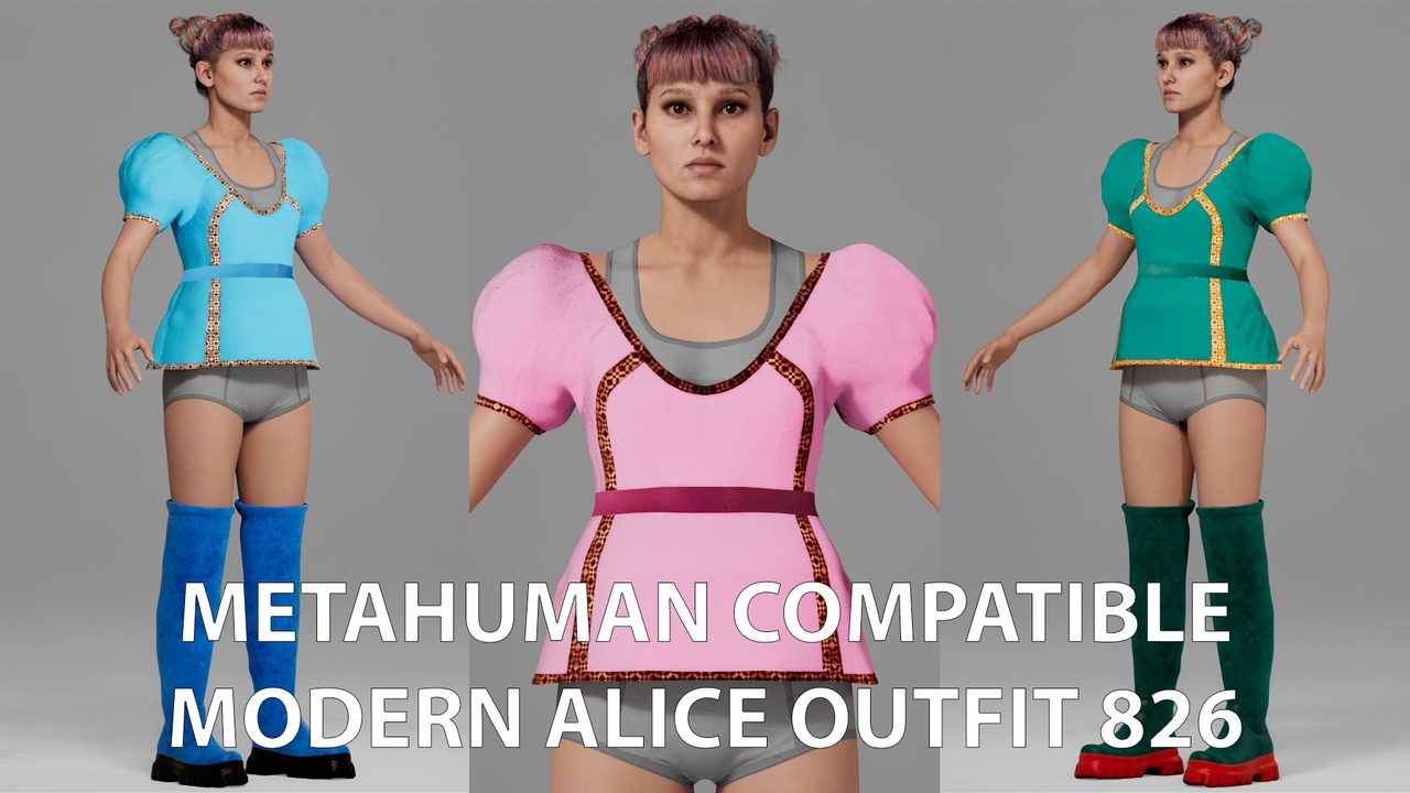 Media 1 for listing MetaHuman Compatible Modern Alice Outfit 826