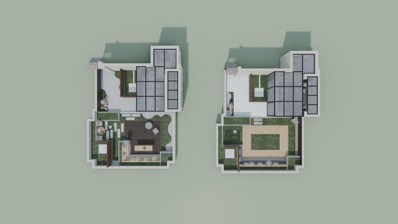 Media 1 for listing Modern Cozy Courtyard Roof Garden Design 3D Model