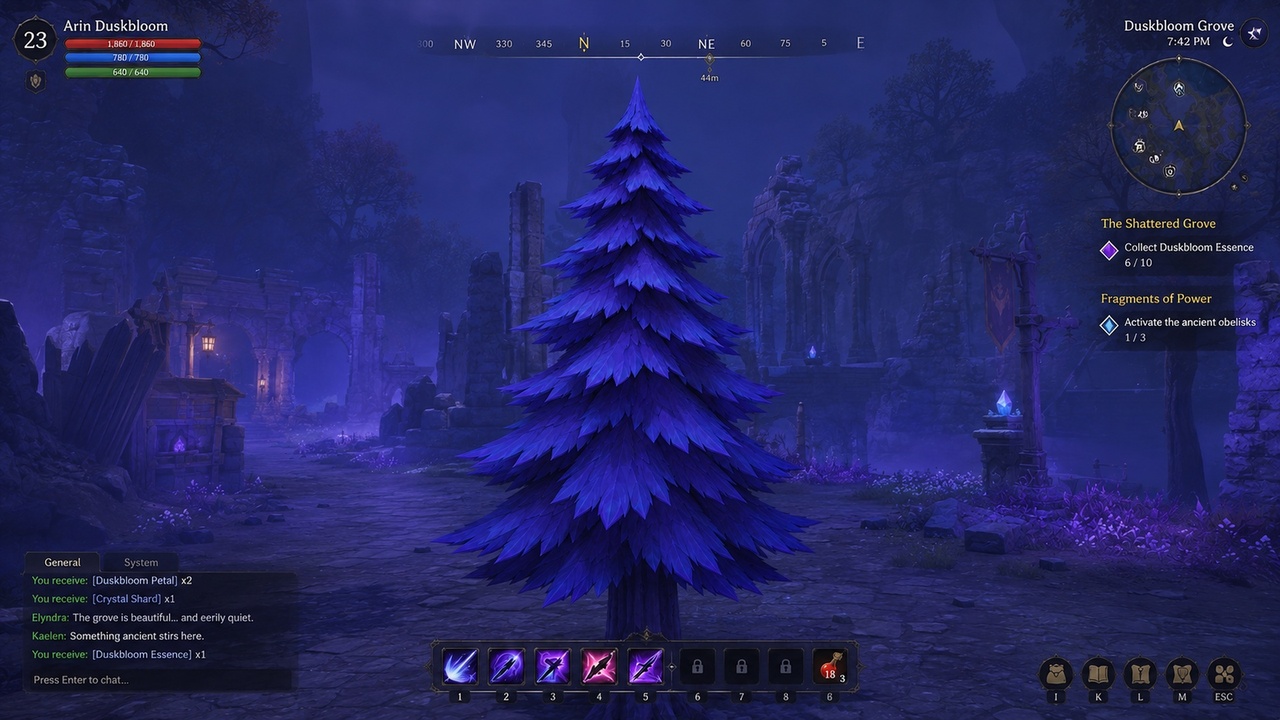 Media 1 for listing Midnight Azure Spruce – Stylized Fantasy Tree