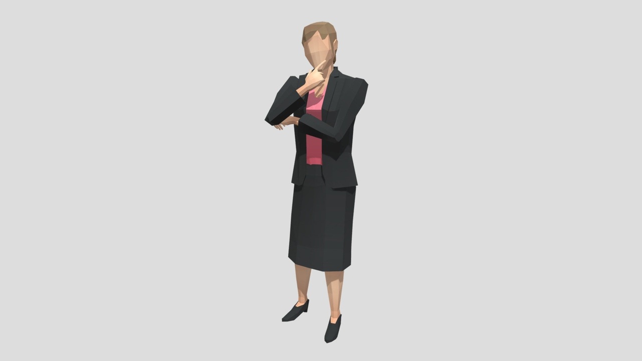 Media 1 for listing Business Female_4_ Low Poly Style
