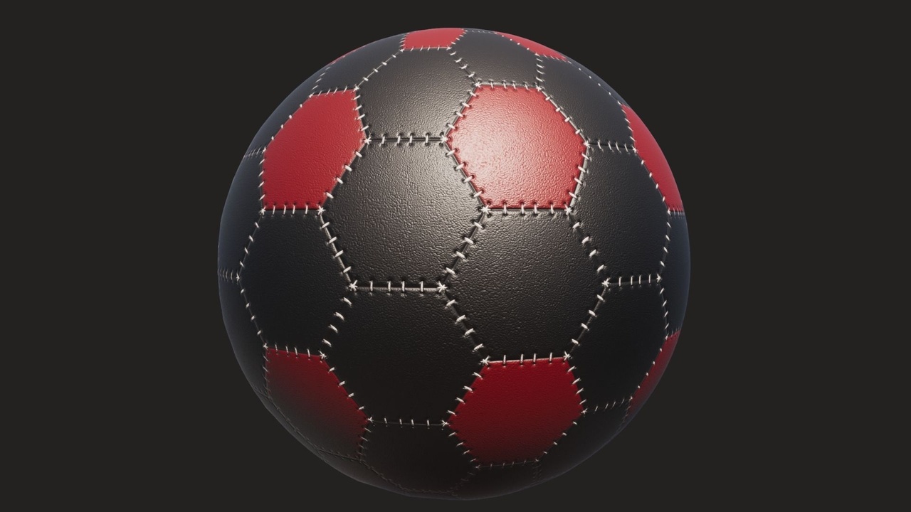 Ball Material Red - Black Football Ball Material PBR | Fab