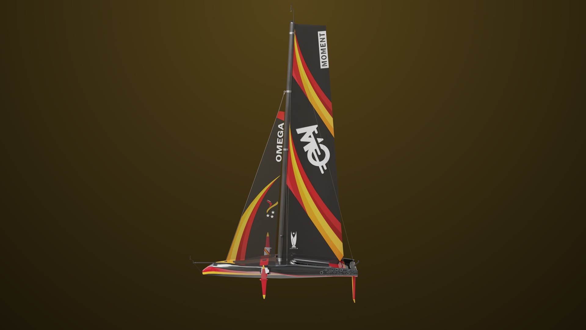 Media 1 for listing Yacht Hydrofoil Sailing Boat 01 Black All PBR Unity UE Textures Included