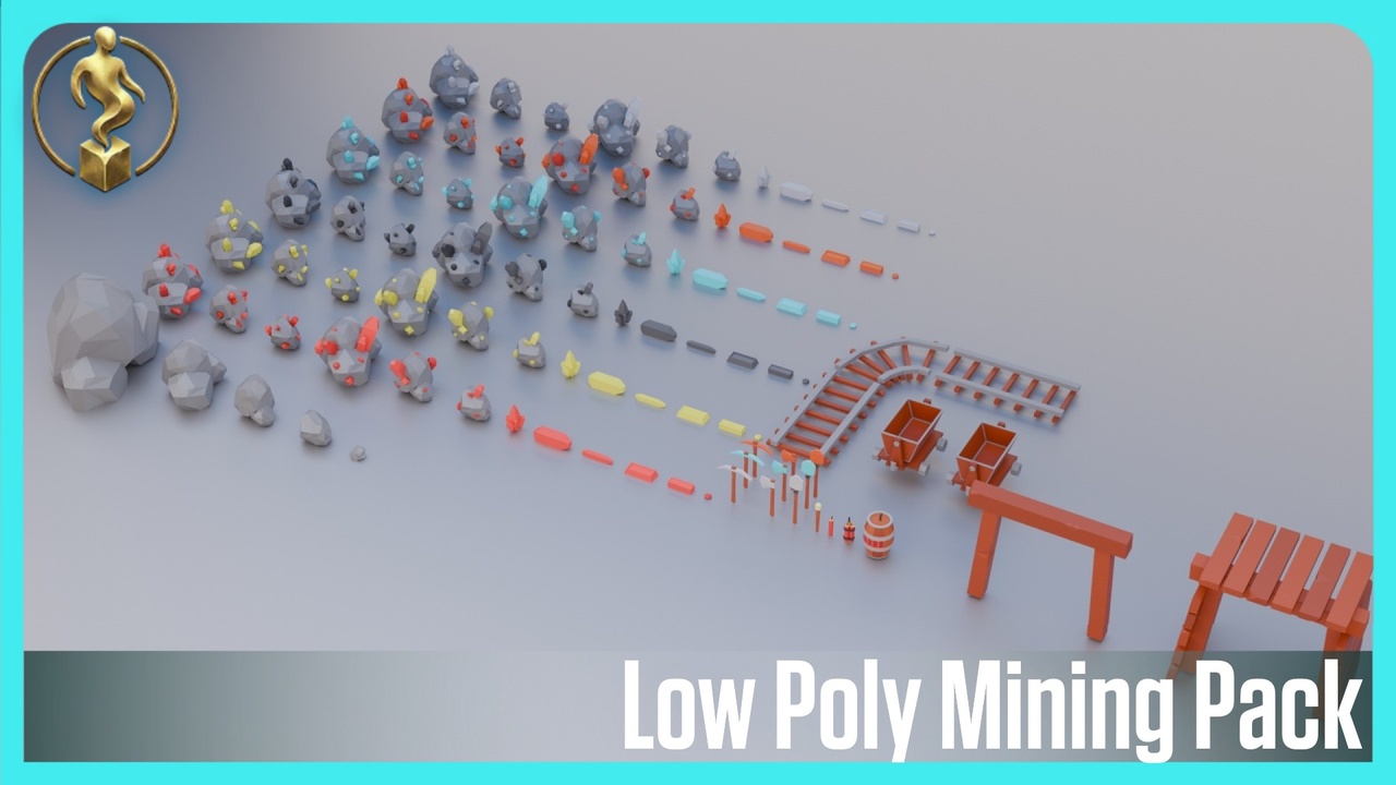 Media 1 for listing Low Poly Mining Pack – Modular Game Assets