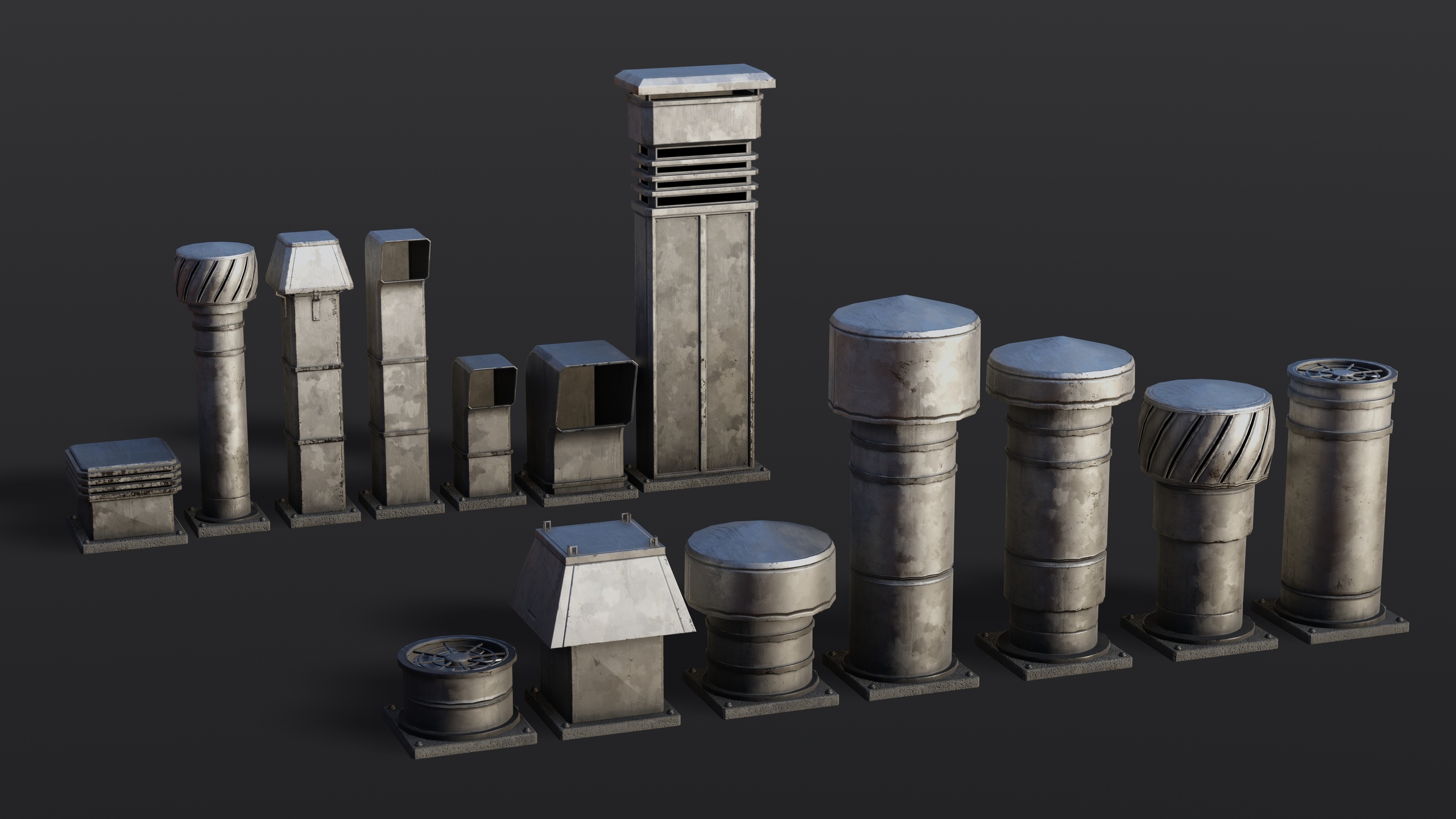 Media 1 for listing Roof Vent Props Pack - Optimized Game Ready 3D Models