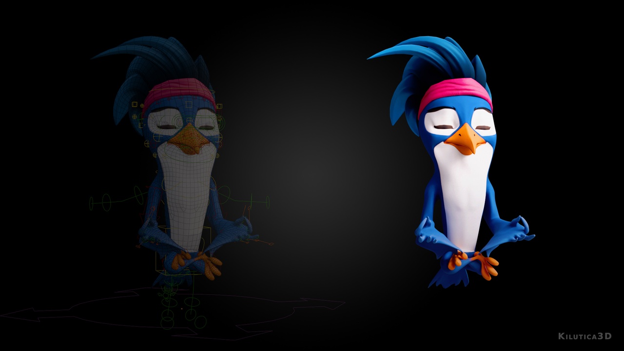 Media 1 for listing Chibi Blue Bird - 3D Rigged Cartoon Character