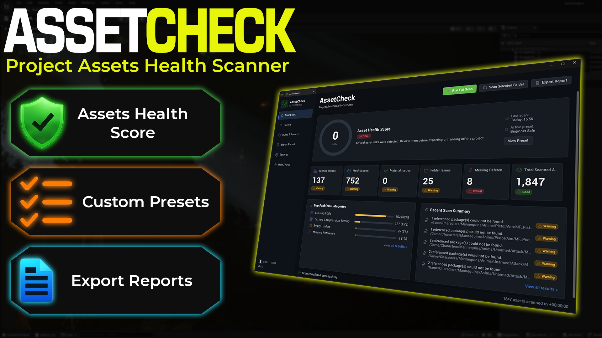 AssetCheck - Asset Health Scanner for Unreal Engine | Fab