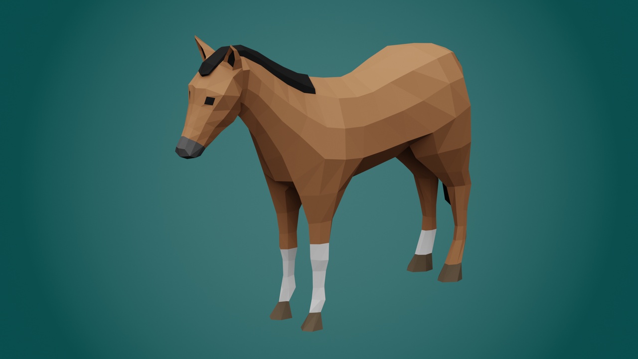 Media 1 for listing Stylized lowpoly HORSE