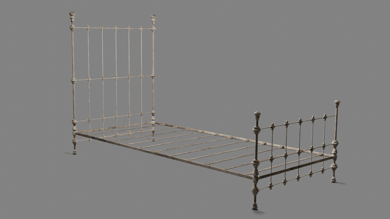 Media 1 for listing Old rusted medieval metal bed