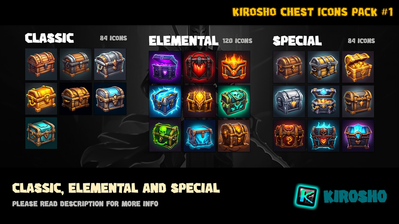 Media 1 for listing Kirosho Chest Icons Pack #1