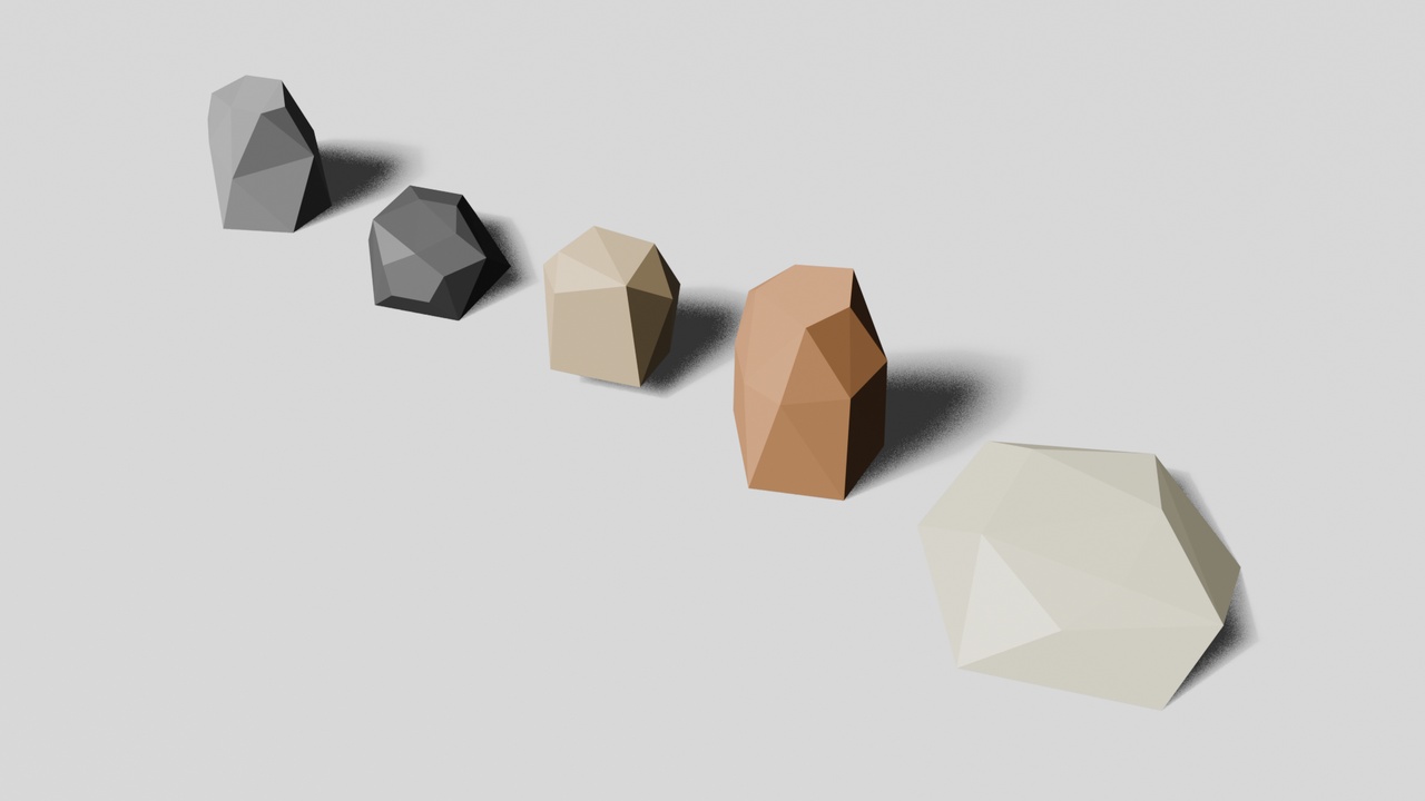 Media 1 for listing Stylized Rock Pack | 5 Low-Poly Nature Assets