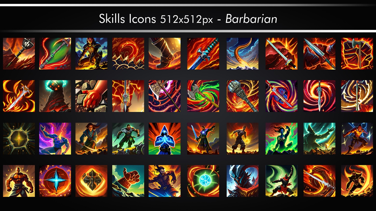 Media 1 for listing 2D Skill Icons Pack