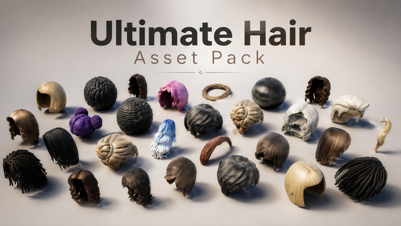 Media 1 for listing Ultimate Hair Asset Pack