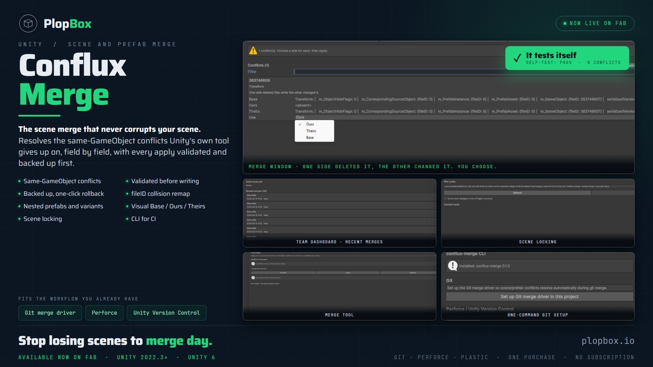 Media 1 for listing Conflux: Unity Scene and Prefab Merge