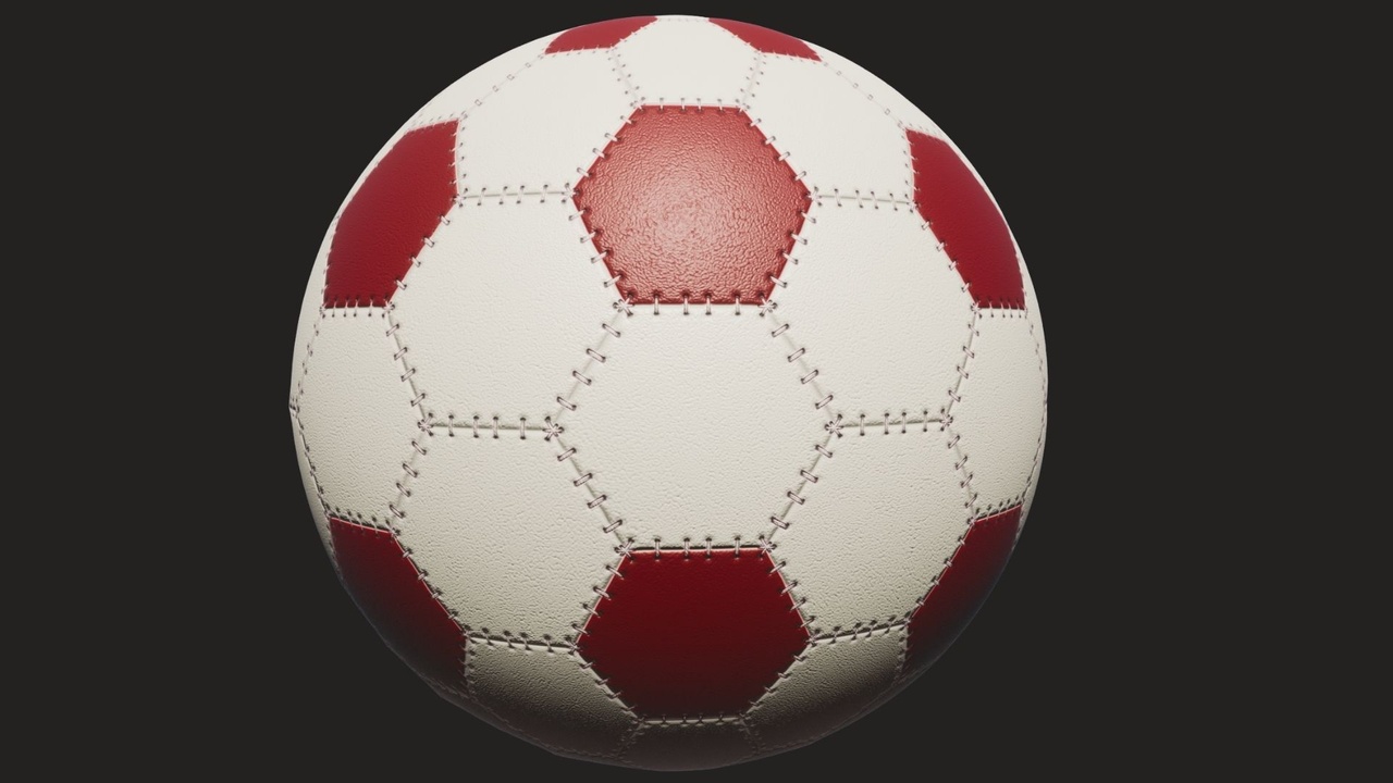 Media 1 for listing Red - White Football Ball Material PBR