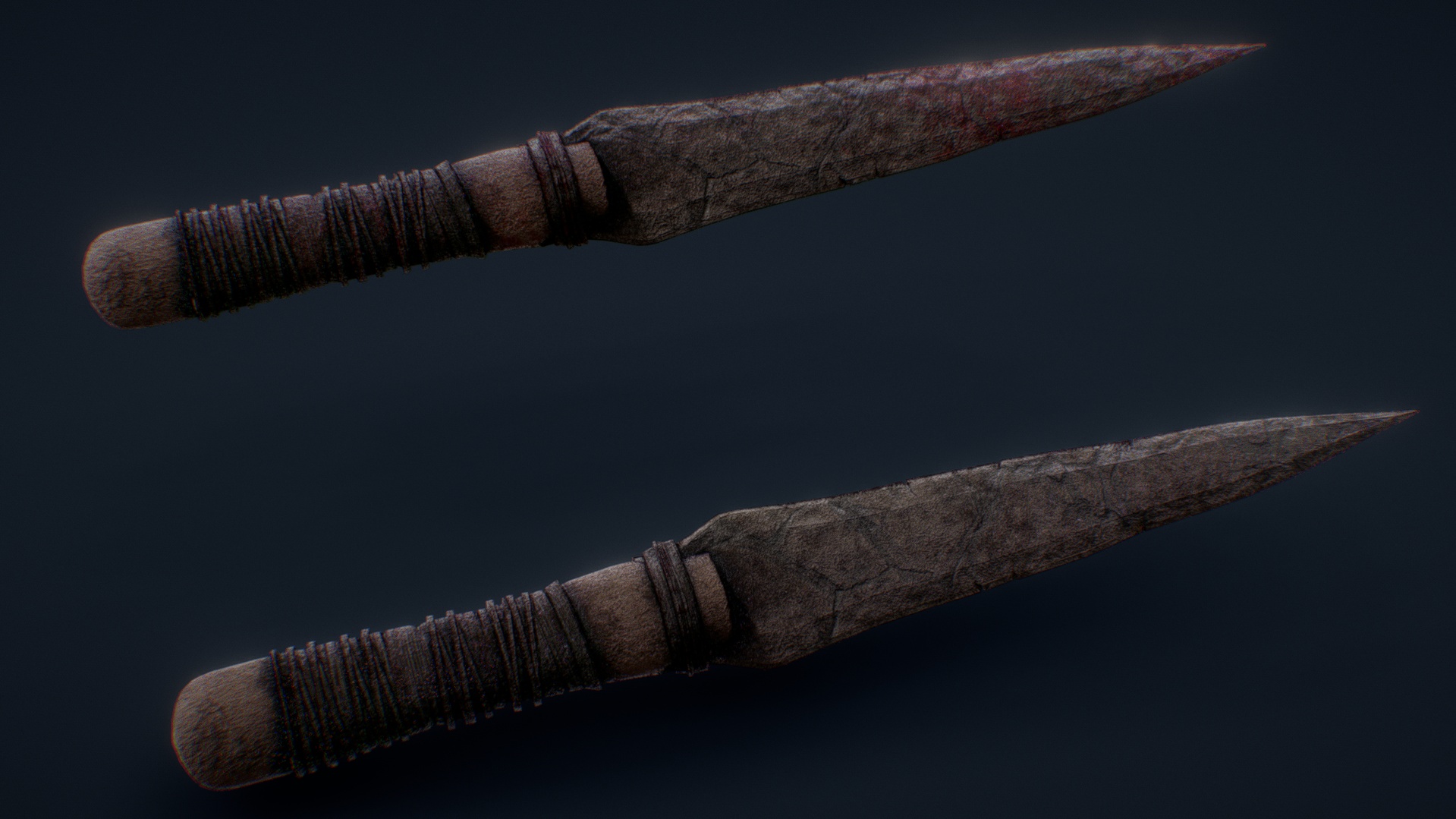 Media 1 for listing Crafted Stone Dagger Knife (With Bloody Version)
