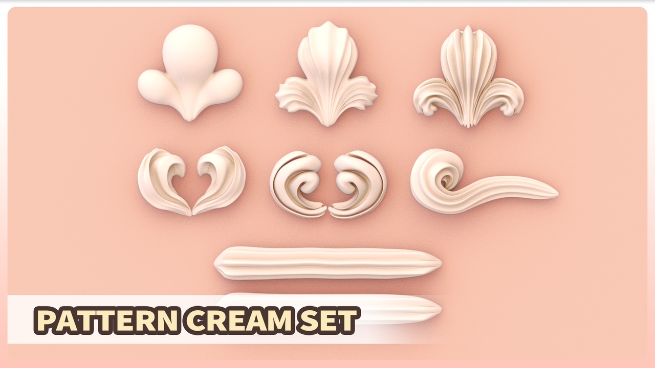 Media 1 for listing Cream Set - Piping Cream Pattern