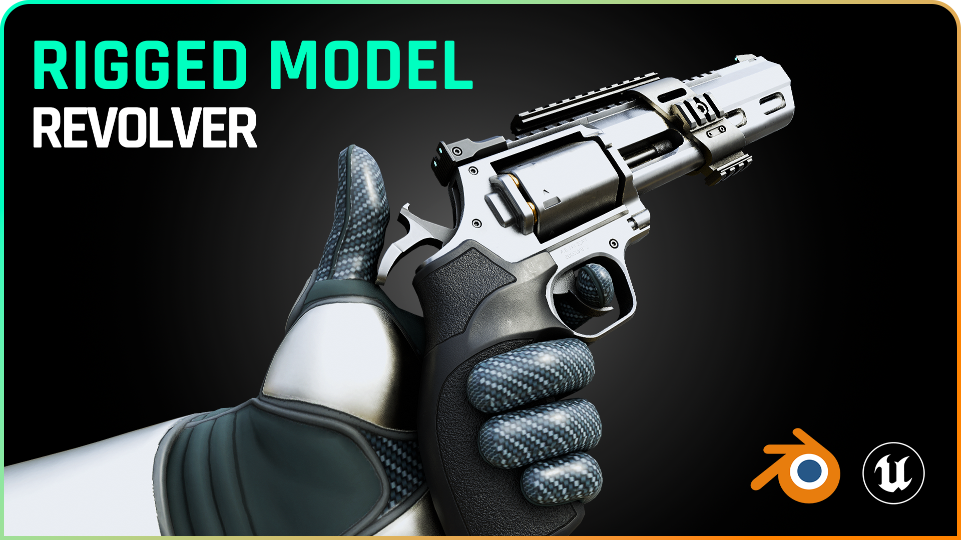 Video Game Revolver Model Modern Revolver - Rigged & Game Ready Model | Fab