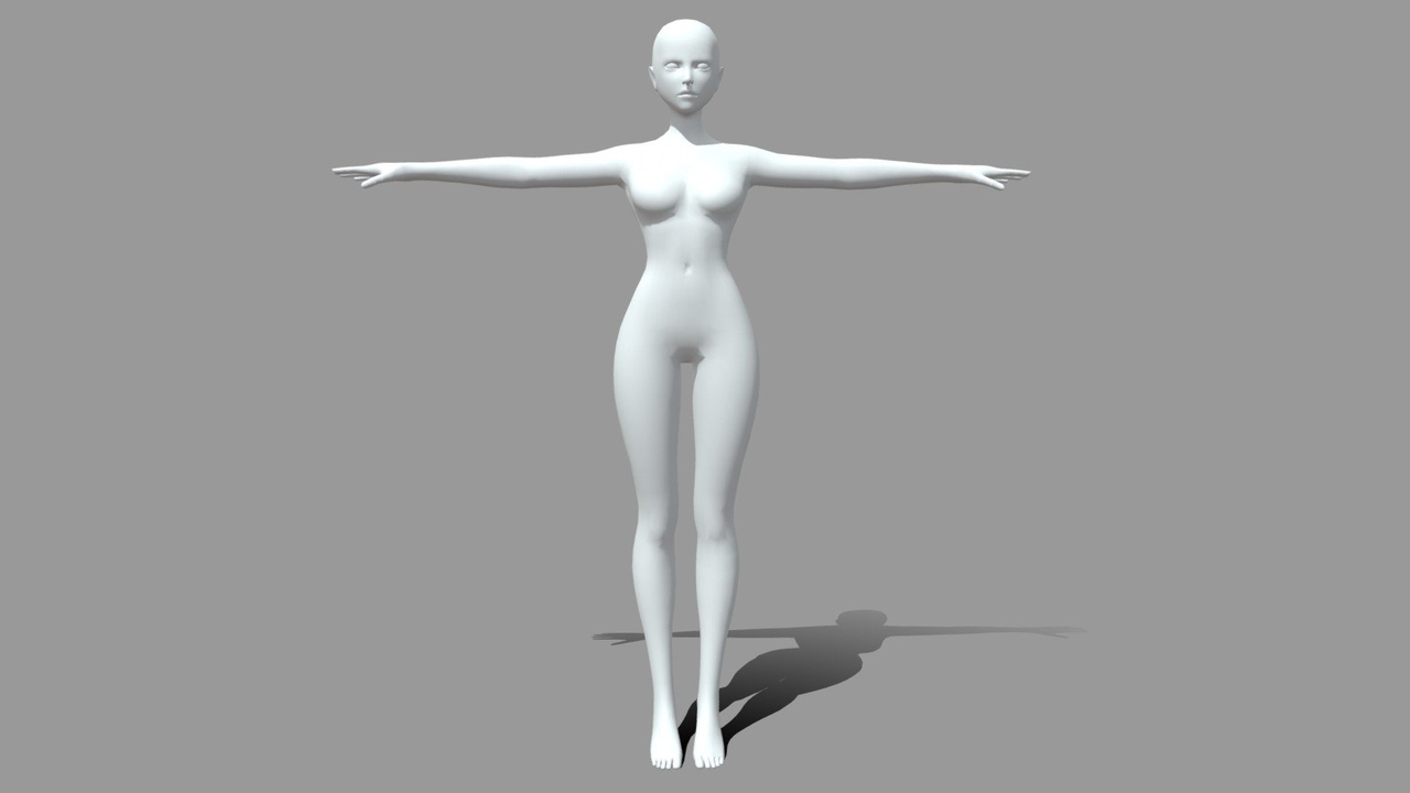 Media 1 for listing Free Pack - Female Base Mesh