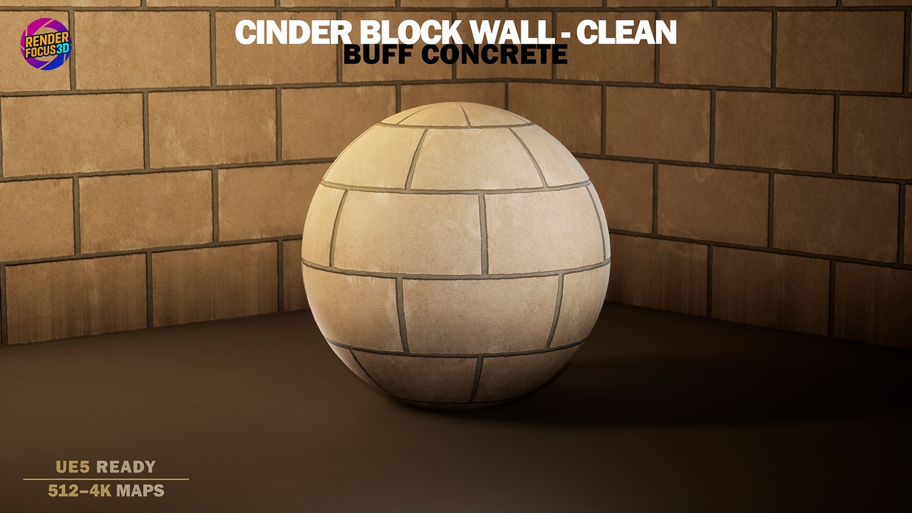 Media 1 for listing Cinder Block Wall – Clean Buff Concrete