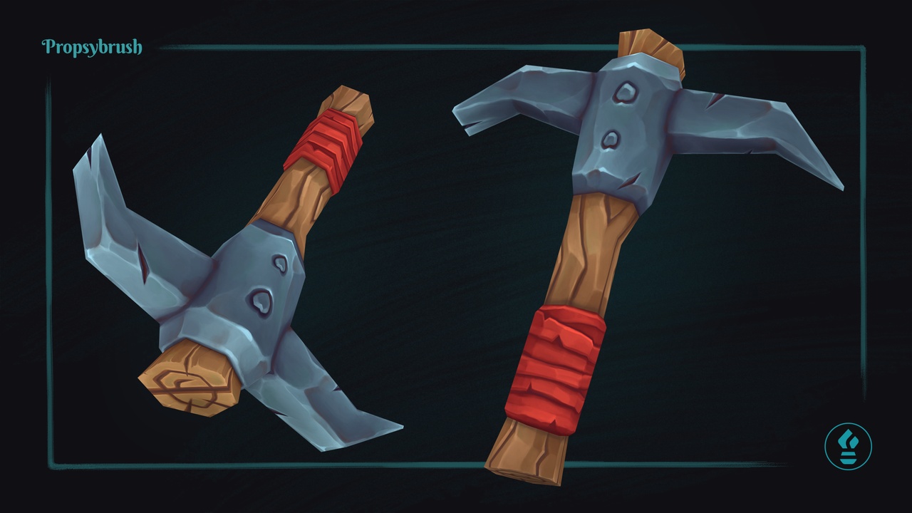 Media 1 for listing Low Poly Stylized Pickaxe – Hand-Painted Game-Ready 3D Asset