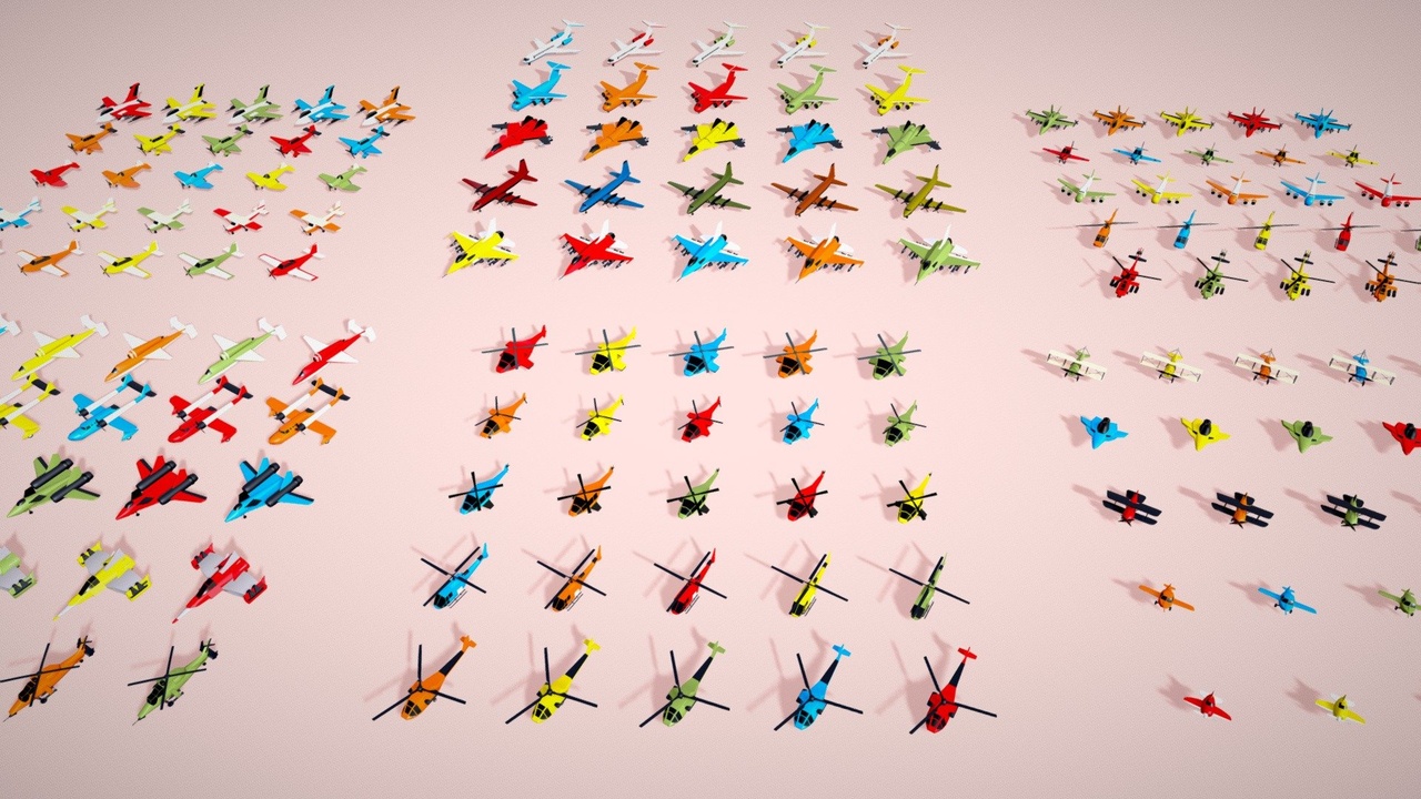 Low poly Air Vehicle Pack - Airplane, Helicopter 제품 등록을 위한 미디어 1개
