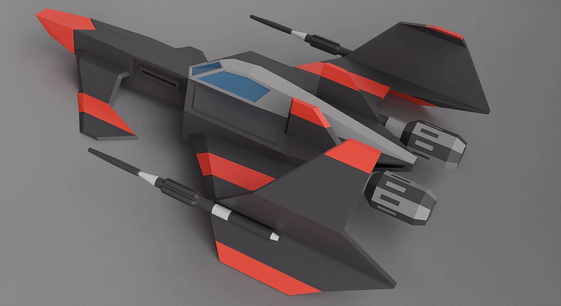 Media 1 for listing Space dragon lowpoly spaceship concept