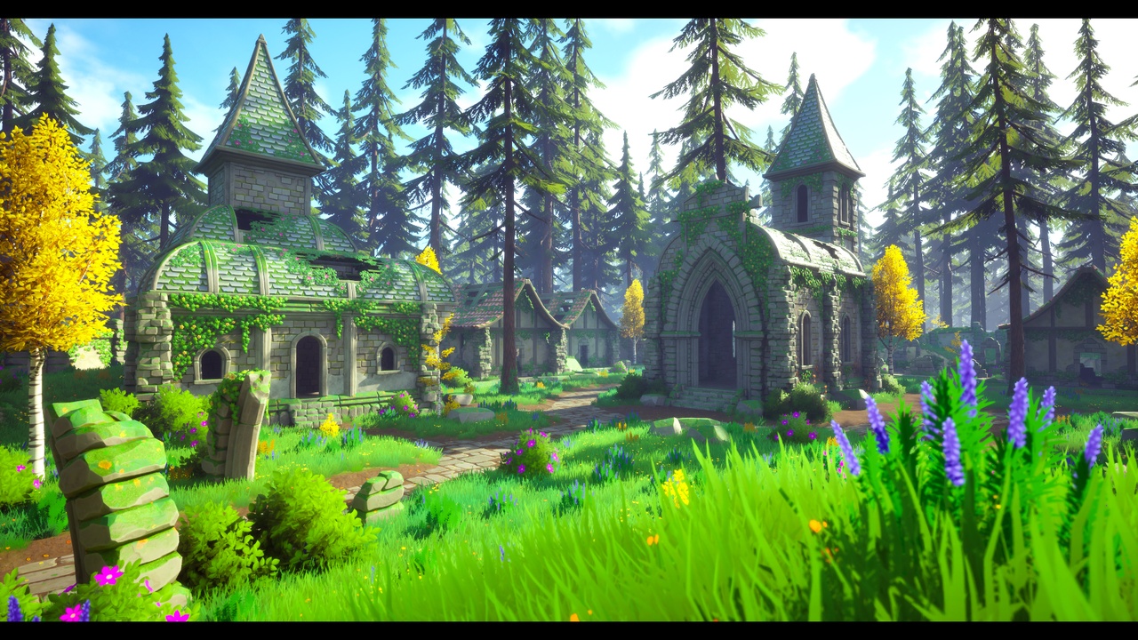 Media 1 for listing Stylized Ruins Medieval Village