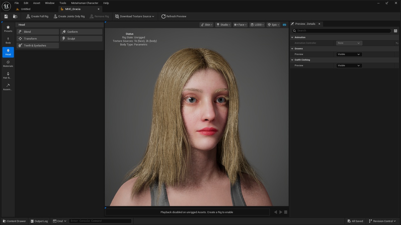 Media 1 for listing Gracia | MetaHuman Character
