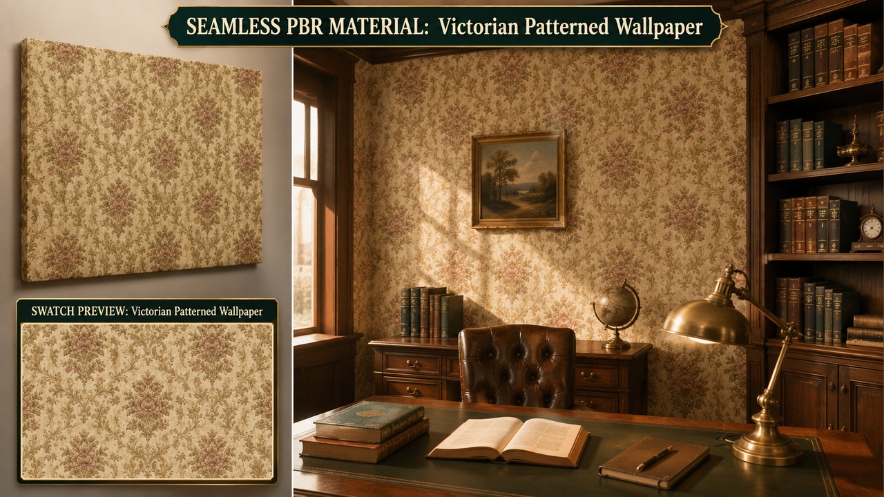 Media 1 for listing Wallpaper & Retro Interior Vintage Wall Materials - 10 Seamless 4K PBR Textures