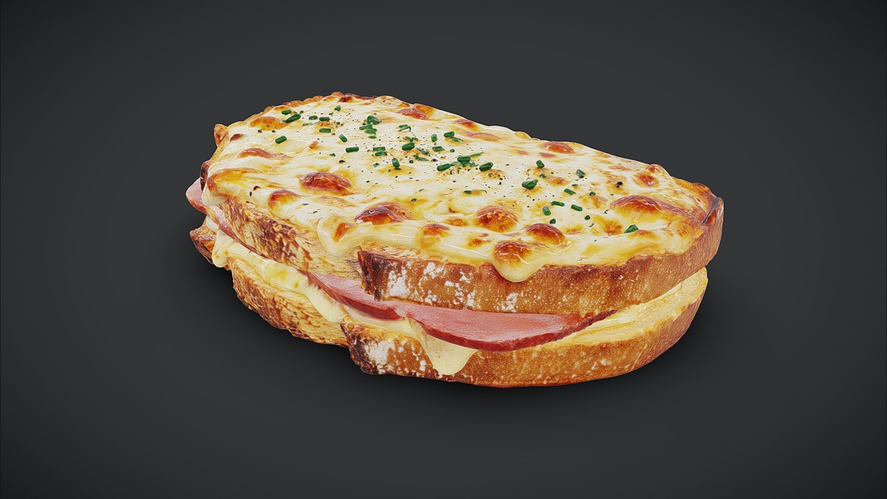 Media 1 for listing Grilled Ham And Cheese Sandwich - Croque Monsieur
