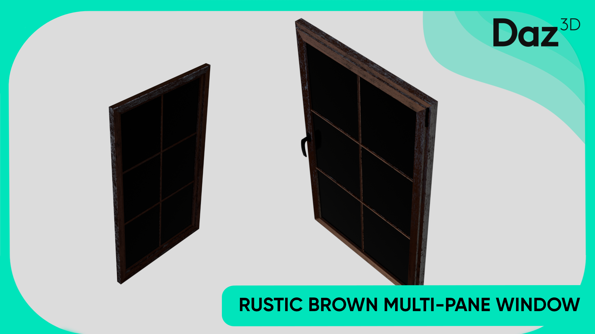 Rustic Brown Multi-Pane Window | Fab
