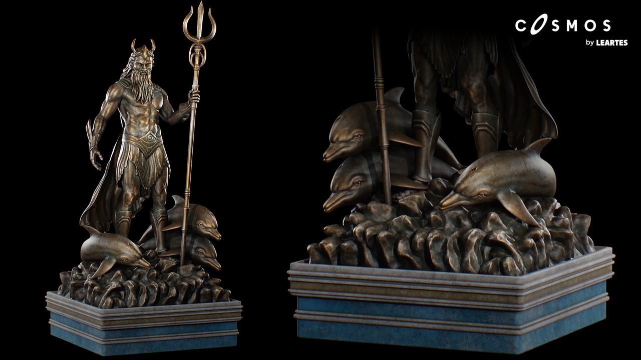 Media 1 for listing Poseidon Statues ( Poseidon Statues Statue Ancient Mythical Roman Prop 3D Art )