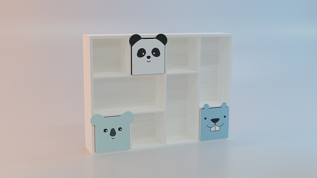 Medium 1 für Eintrag Kids Bookcase - Animal Storage Box
