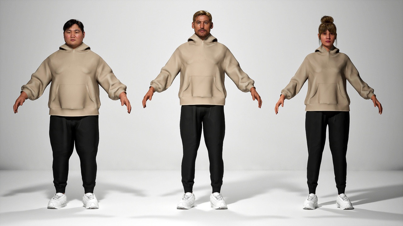 Media 1 for listing Relaxed Hoodie Casual Outfit for MetaHuman (Resizable | Full Outfit)