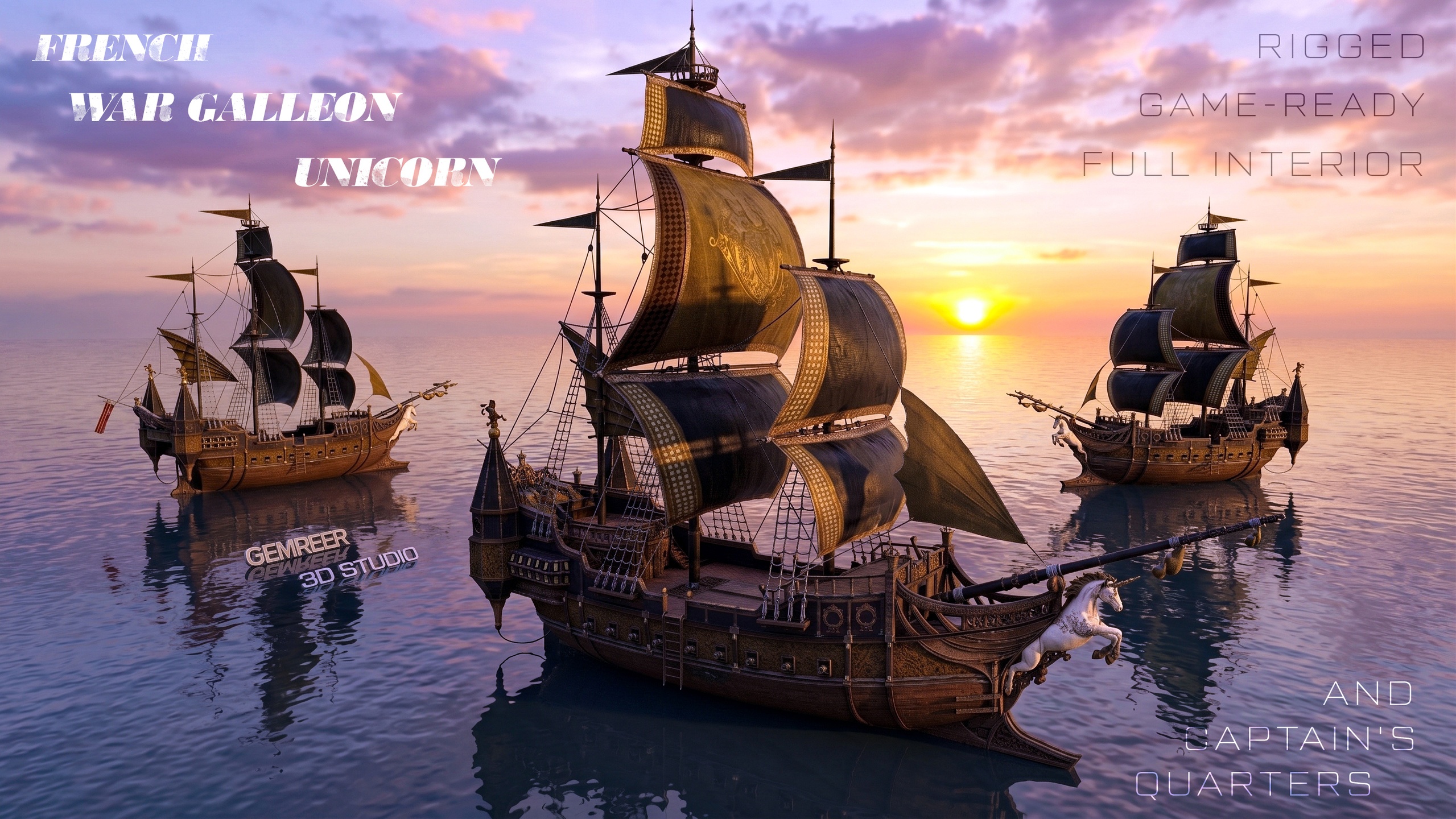 Media 1 for listing French War Galleon Unicorn - Premium Warship