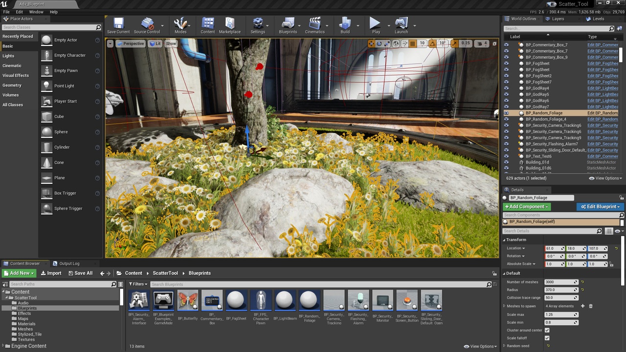 Media 1 for listing Creating a Scatter Tool with Blueprints