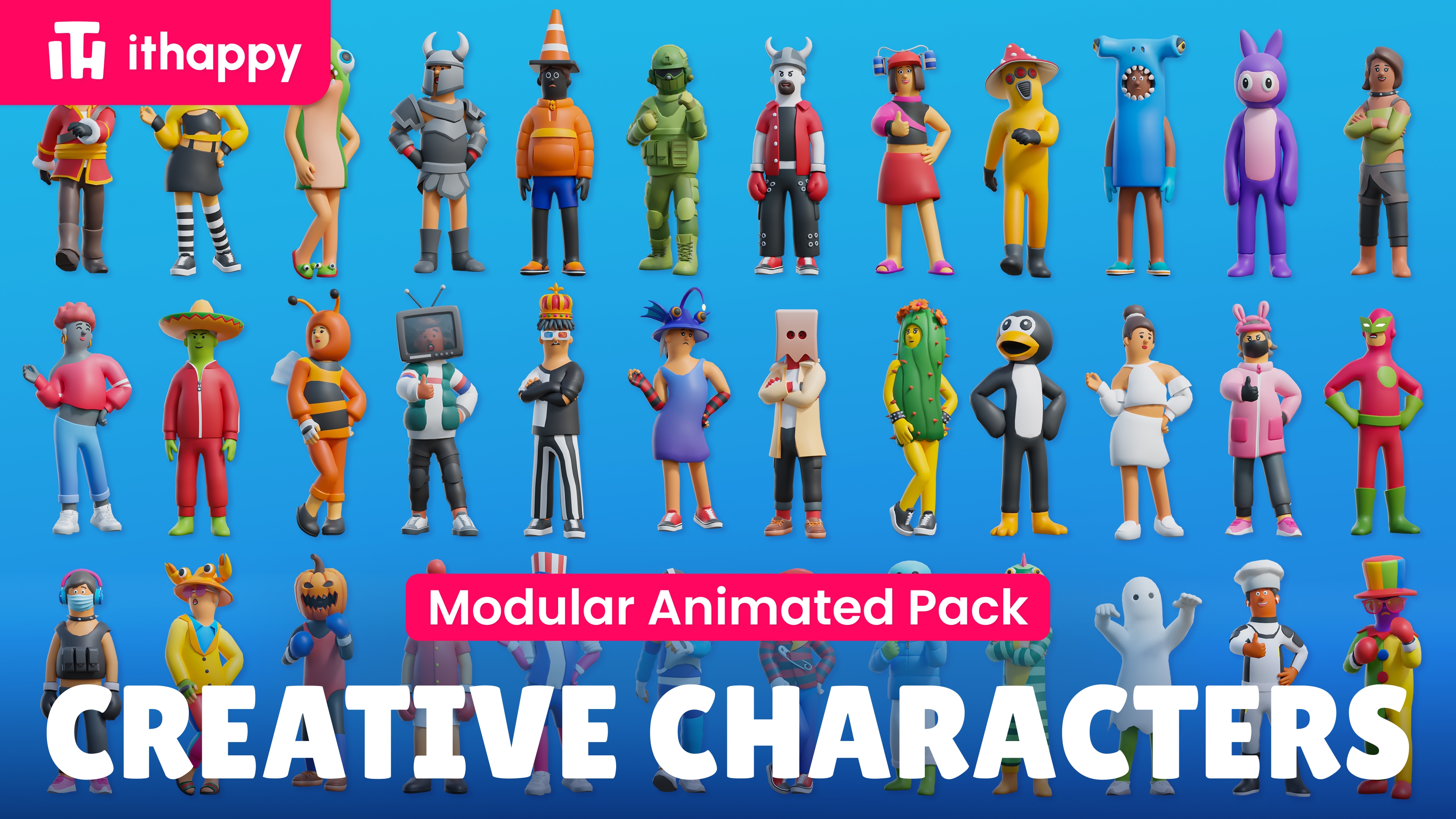 Modular Creative Characters - Animated Low Poly 3D Models | Fab