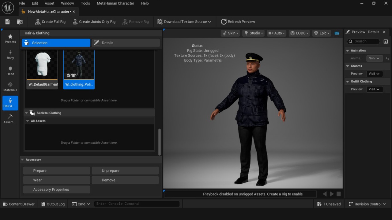 Media 1 for listing Metahuman Police Outfit