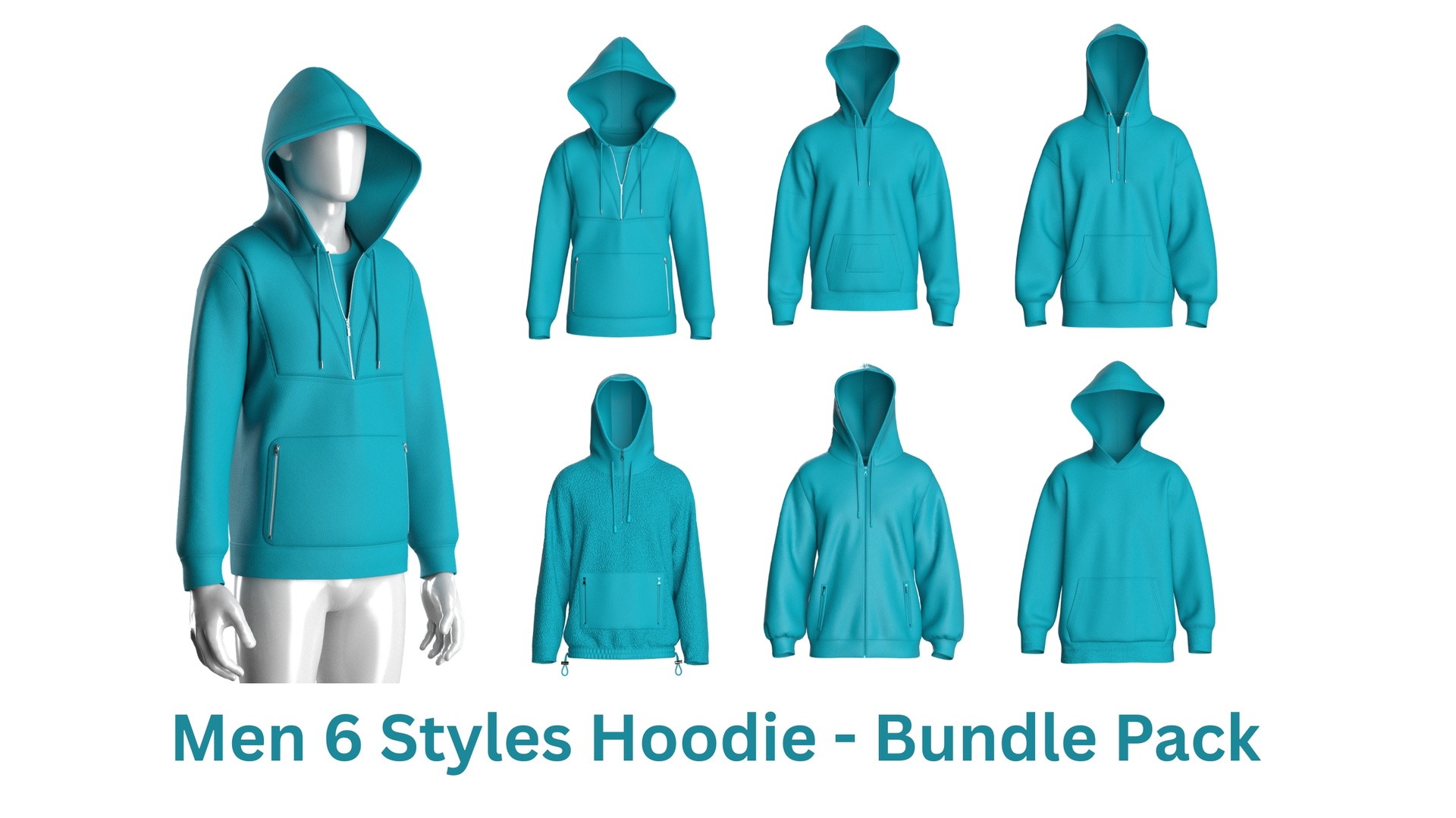 Media 1 for listing Men 6 Styles Hoodie - Bundle Pack | High Poly