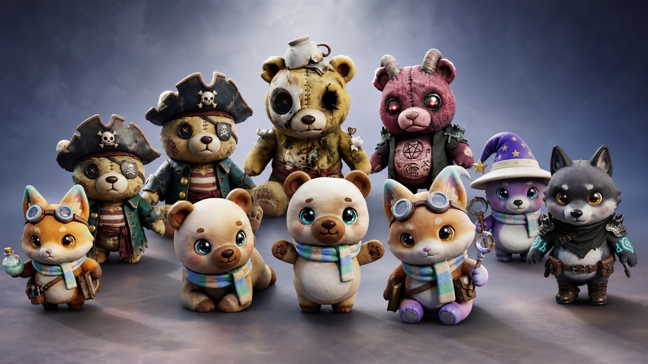 Media 1 for listing Stylized Animal Character Pack | FBX | Pirate · Horror · Fantasy · Cozy